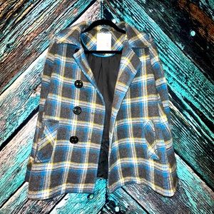 Aeropostale plaid Women’s Medium Pea coat